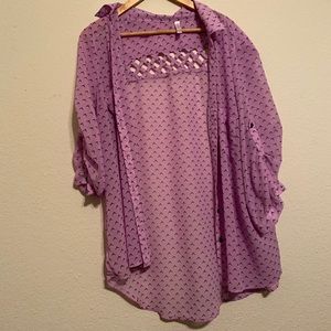 Sheer purple blouse